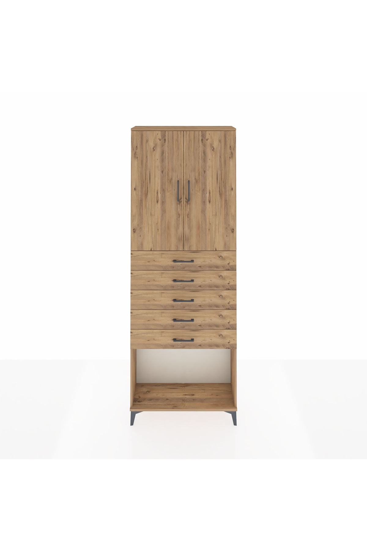 Arges Dolap 3 Raflı 5 Çekmeceli 2 Kapaklı 88x30x243 - S33M243V9A