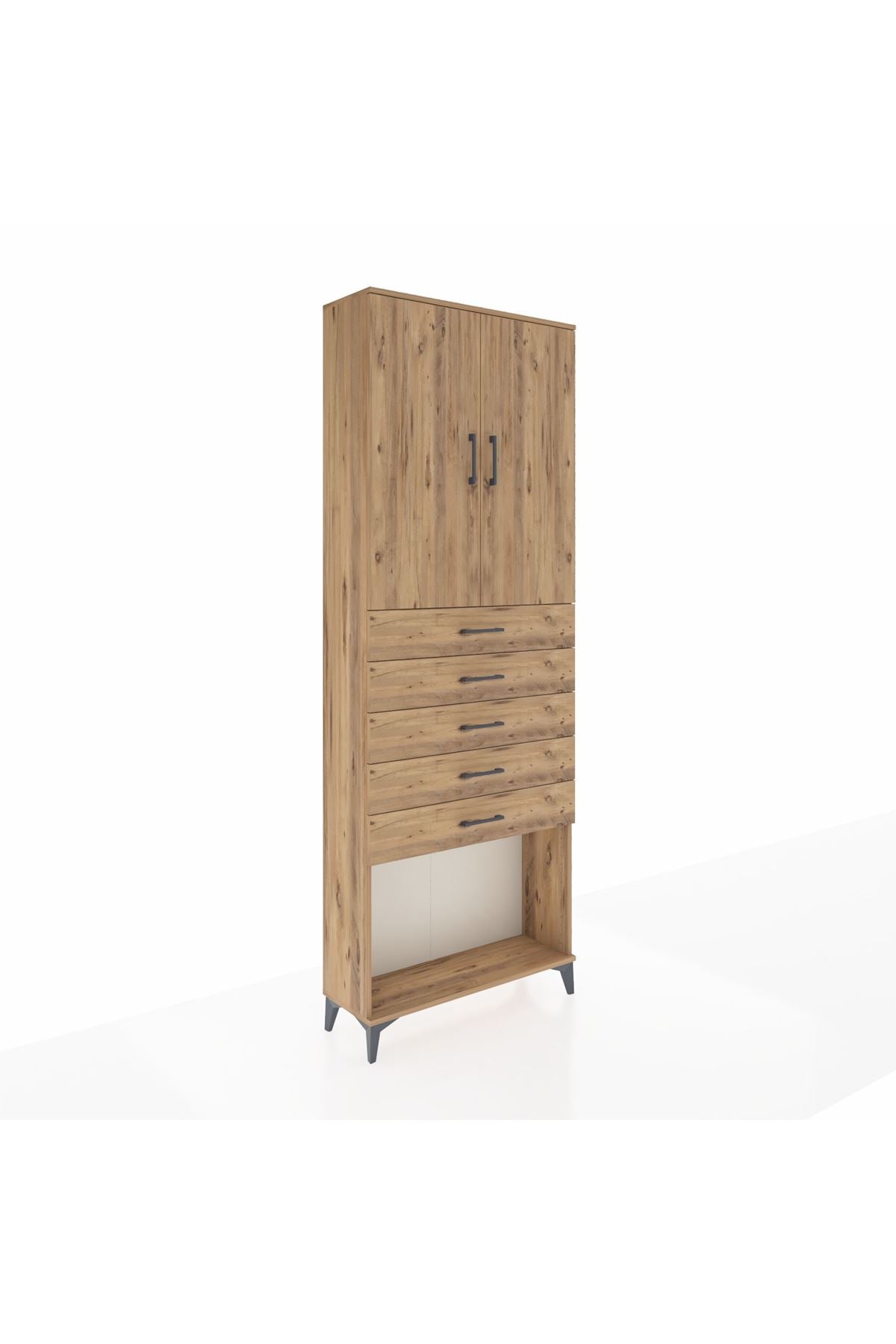 Arges Dolap 3 Raflı 5 Çekmeceli 2 Kapaklı 88x30x243 - S33M243V9A