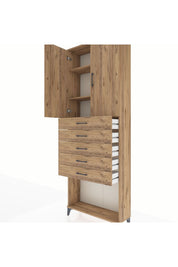 Arges Dolap 3 Raflı 5 Çekmeceli 2 Kapaklı 88x30x243 - S33M243V9A