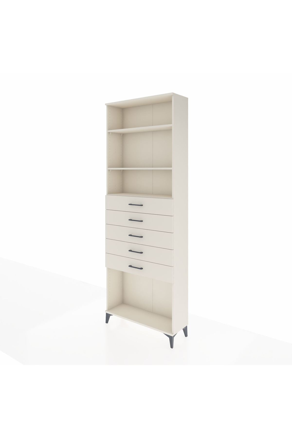 Arges Dolap 3 Raflı 5 Çekmeceli 88x30x243 - S33M244V1A