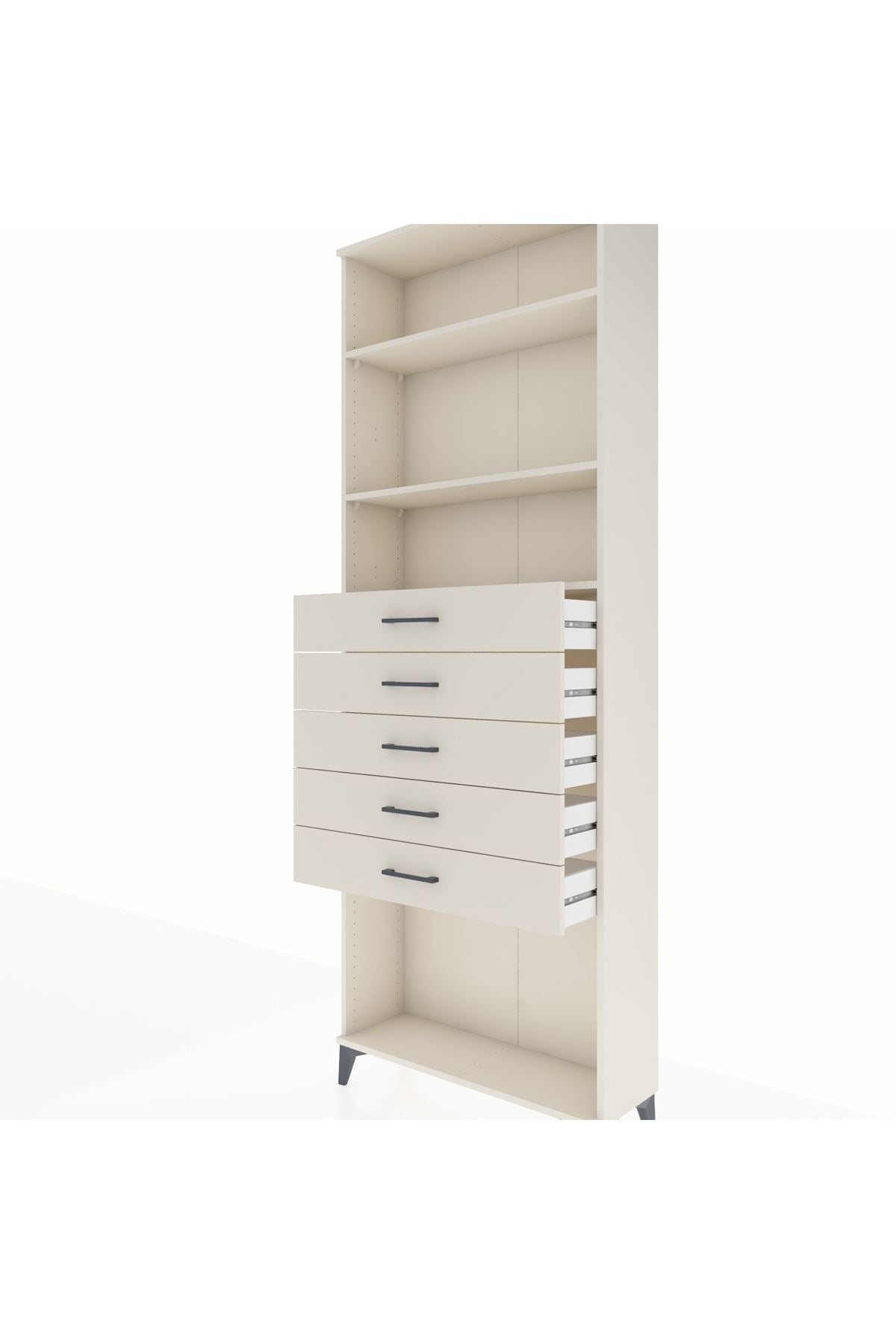 Arges Dolap 3 Raflı 5 Çekmeceli 88x30x243 - S33M244V1A