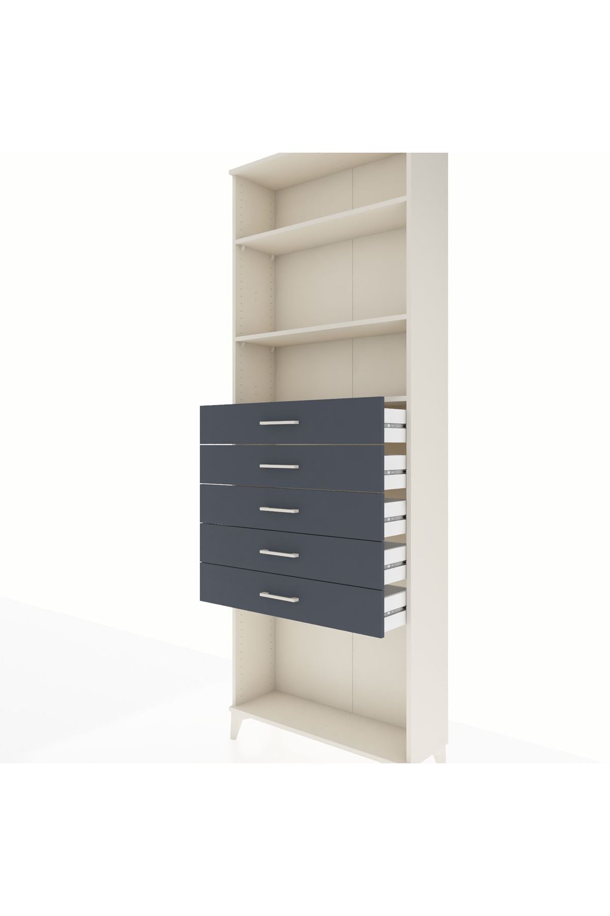 Arges Dolap 3 Raflı 5 Çekmeceli 88x30x243 - S33M244V2A