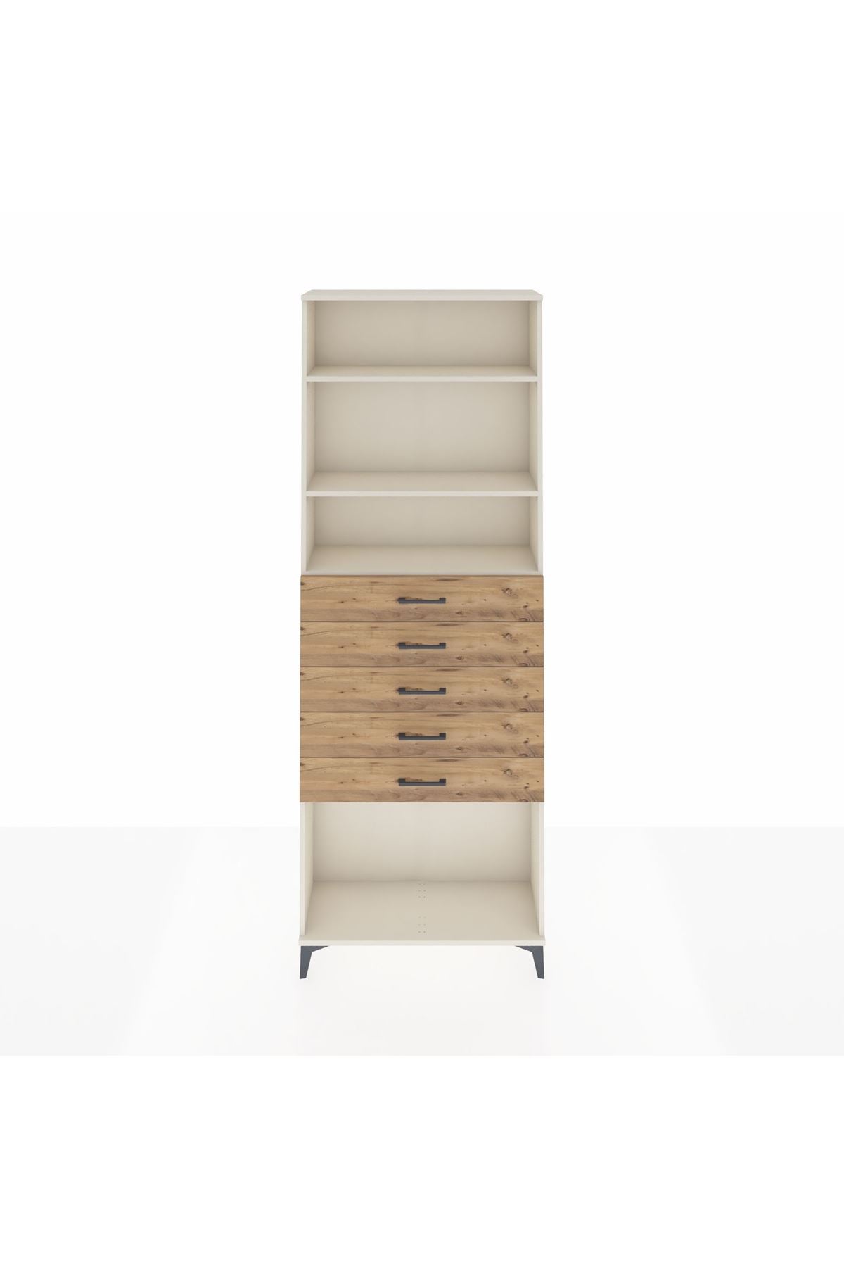 Arges Dolap 3 Raflı 5 Çekmeceli 88x30x243 - S33M244V3A