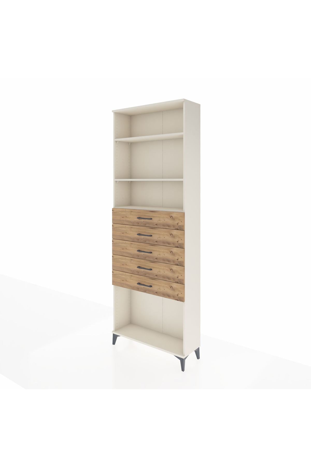 Arges Dolap 3 Raflı 5 Çekmeceli 88x30x243 - S33M244V3A