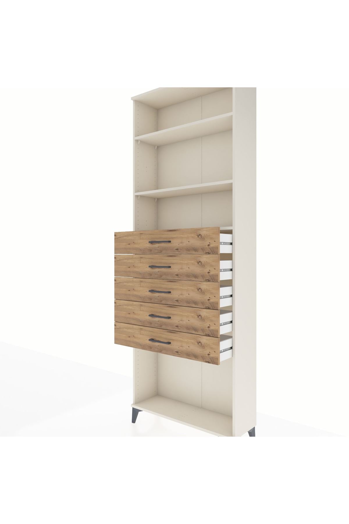 Arges Dolap 3 Raflı 5 Çekmeceli 88x30x243 - S33M244V3A