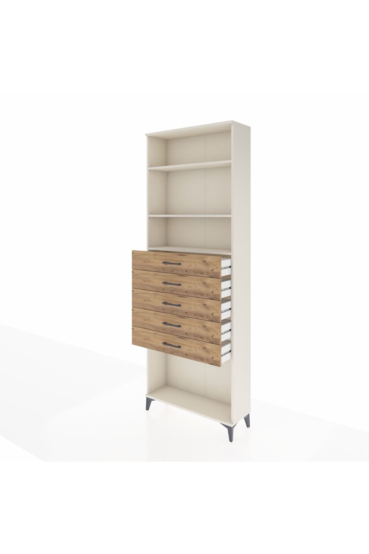 Arges Dolap 3 Raflı 5 Çekmeceli 88x30x243 - S33M244V3A