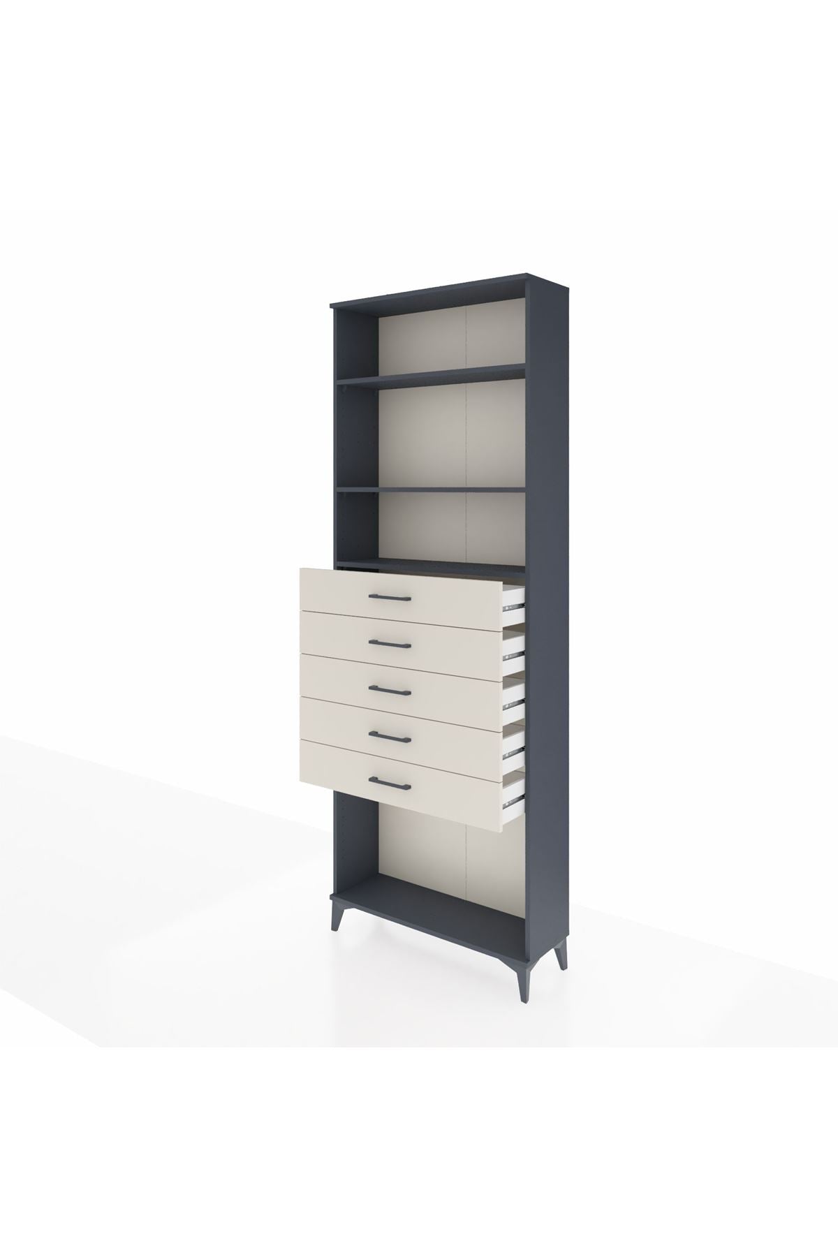 Arges Dolap 3 Raflı 5 Çekmeceli 88x30x243 - S33M244V4A