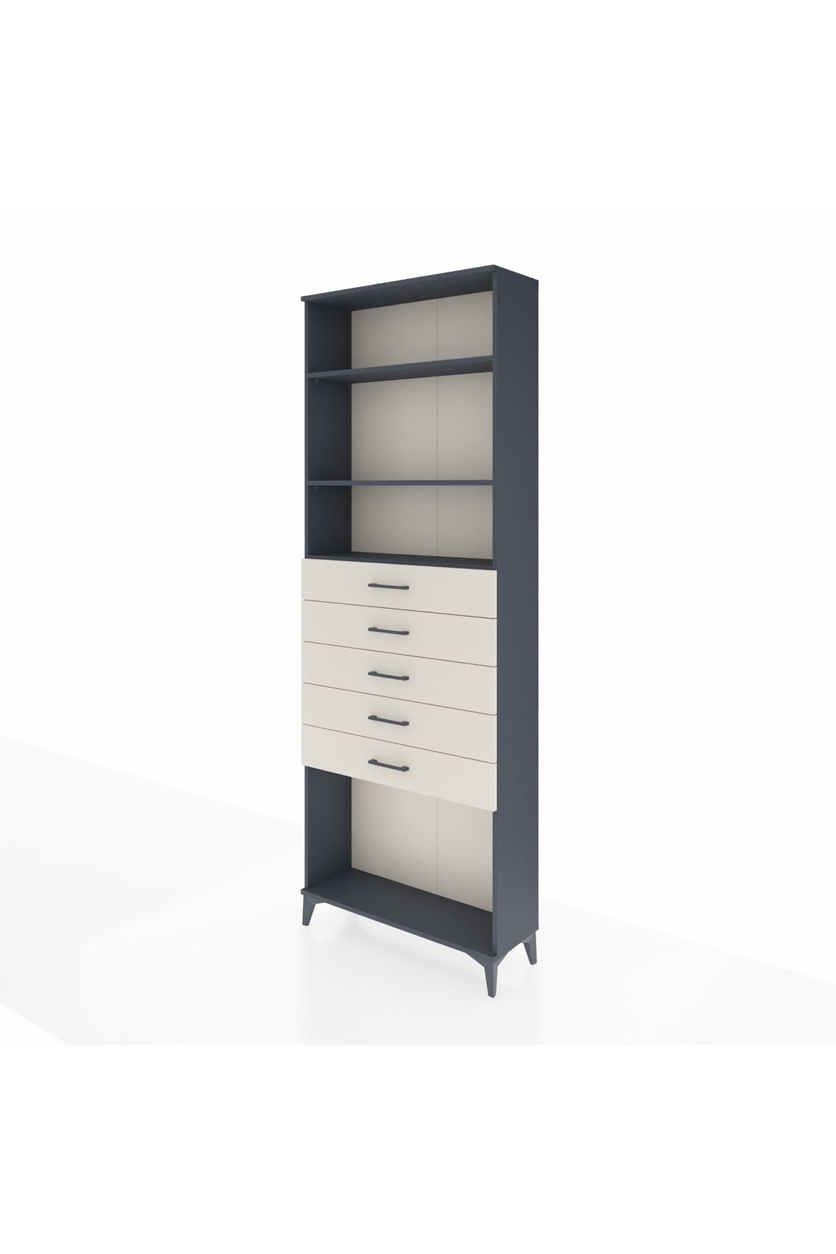Arges Dolap 3 Raflı 5 Çekmeceli 88x30x243 - S33M244V4A