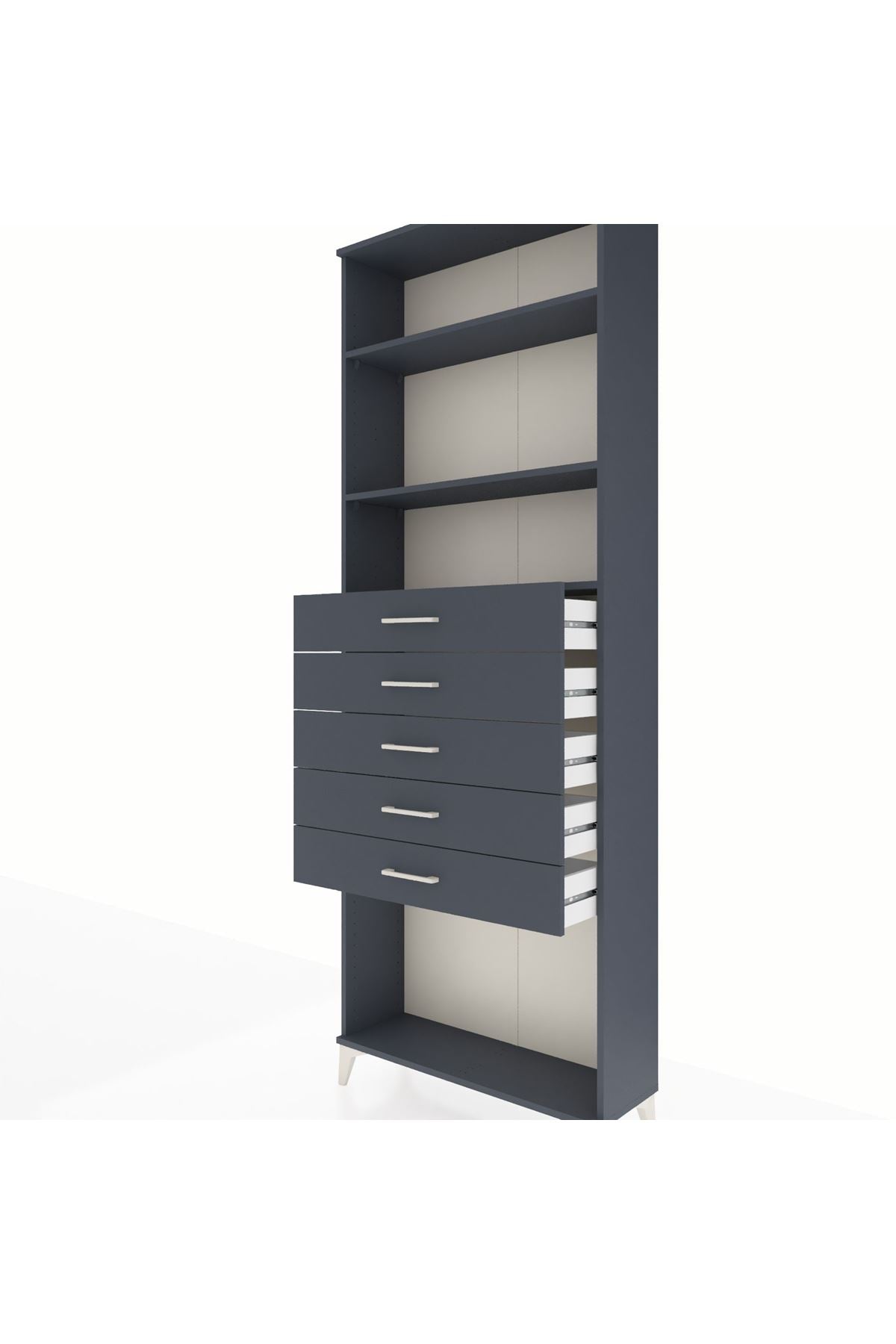 Arges Dolap 3 Raflı 5 Çekmeceli 88x30x243 - S33M244V5A