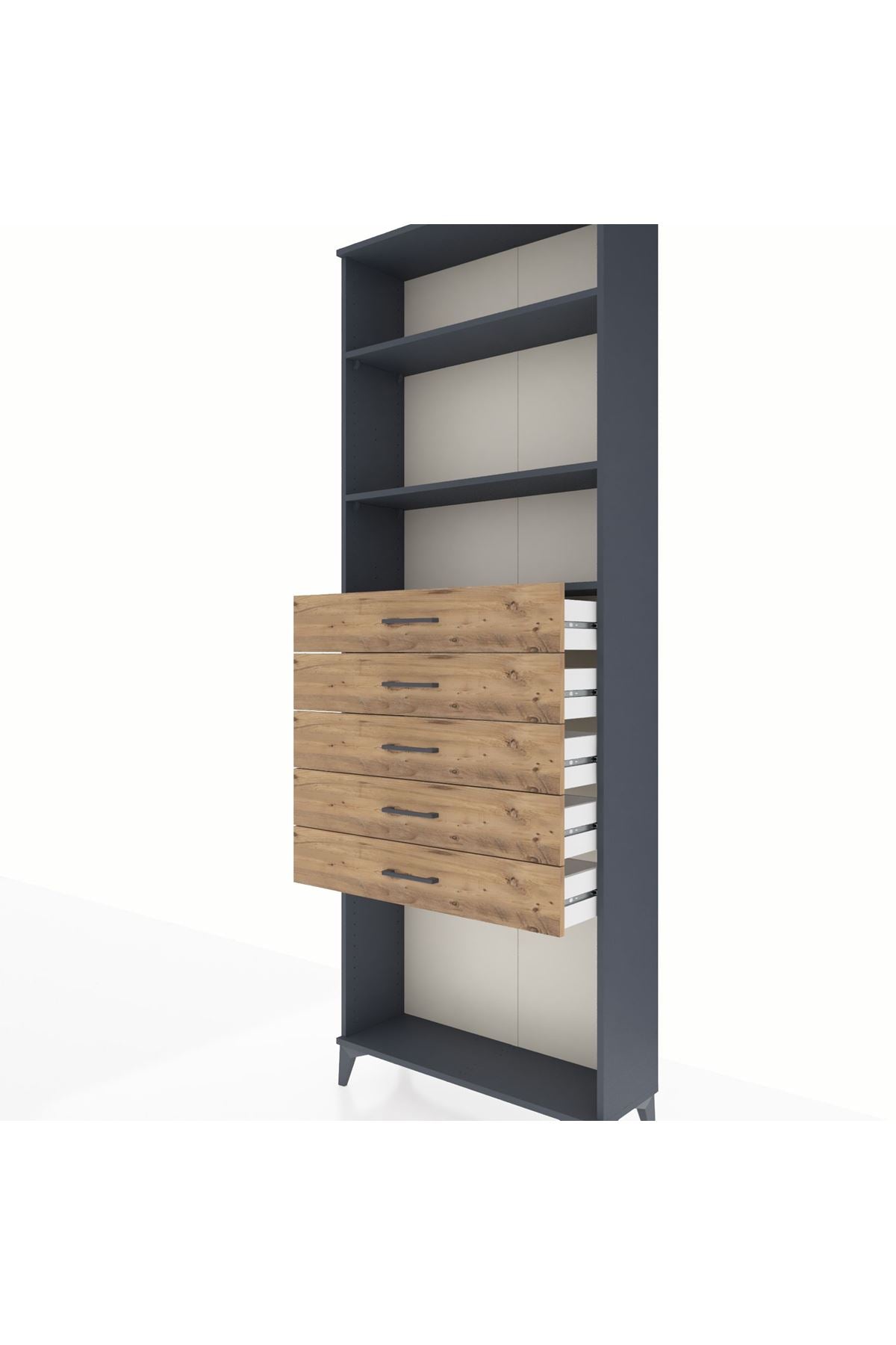 Arges Dolap 3 Raflı 5 Çekmeceli 88x30x243 - S33M244V6A