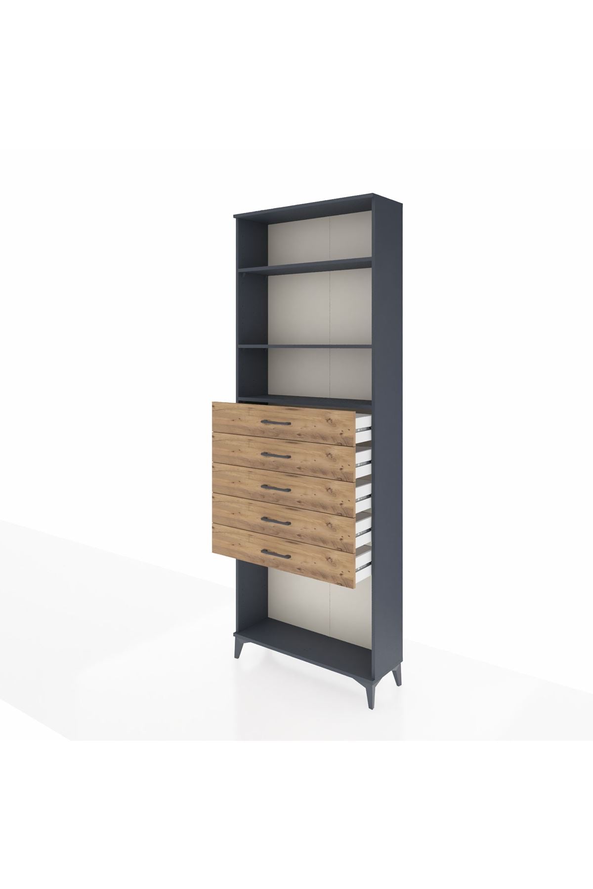 Arges Dolap 3 Raflı 5 Çekmeceli 88x30x243 - S33M244V6A