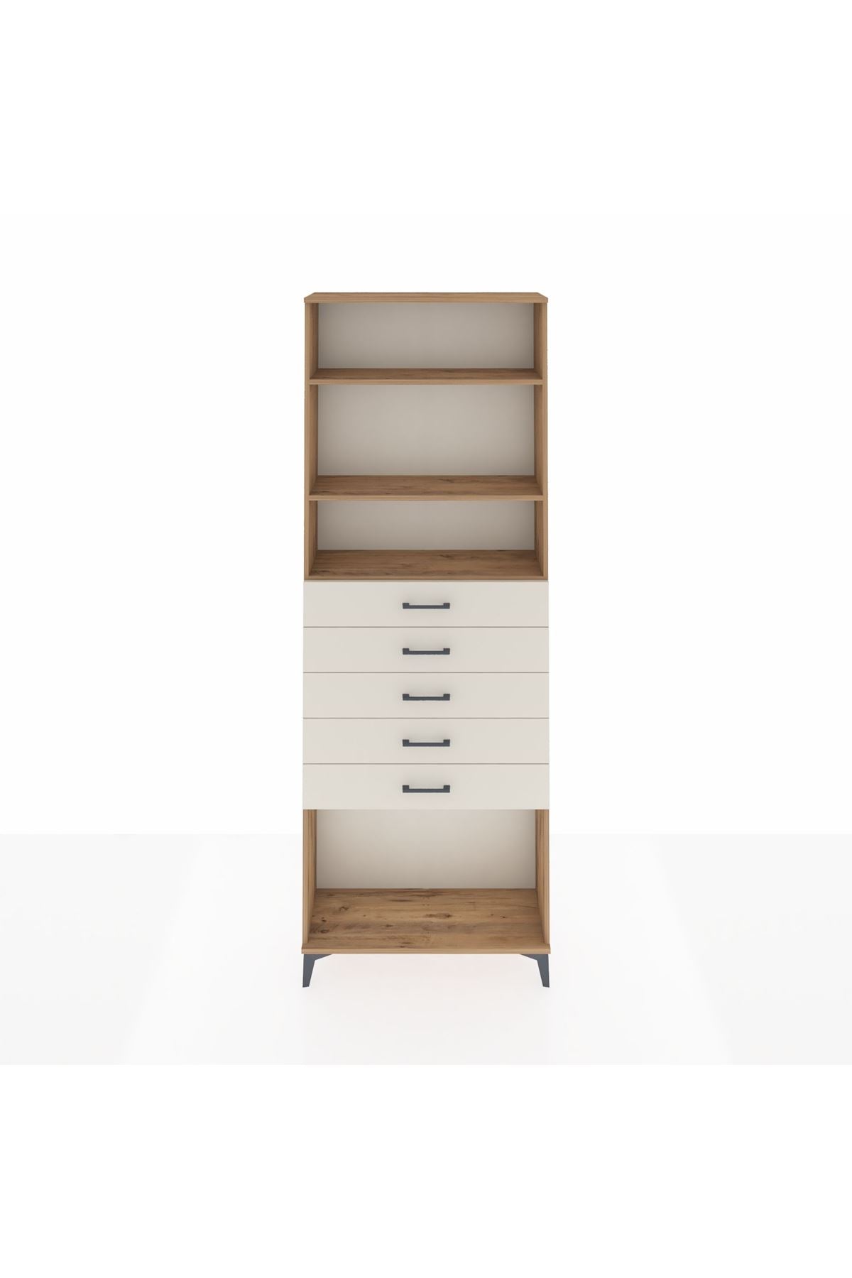 Arges Dolap 3 Raflı 5 Çekmeceli 88x30x243 - S33M244V7A