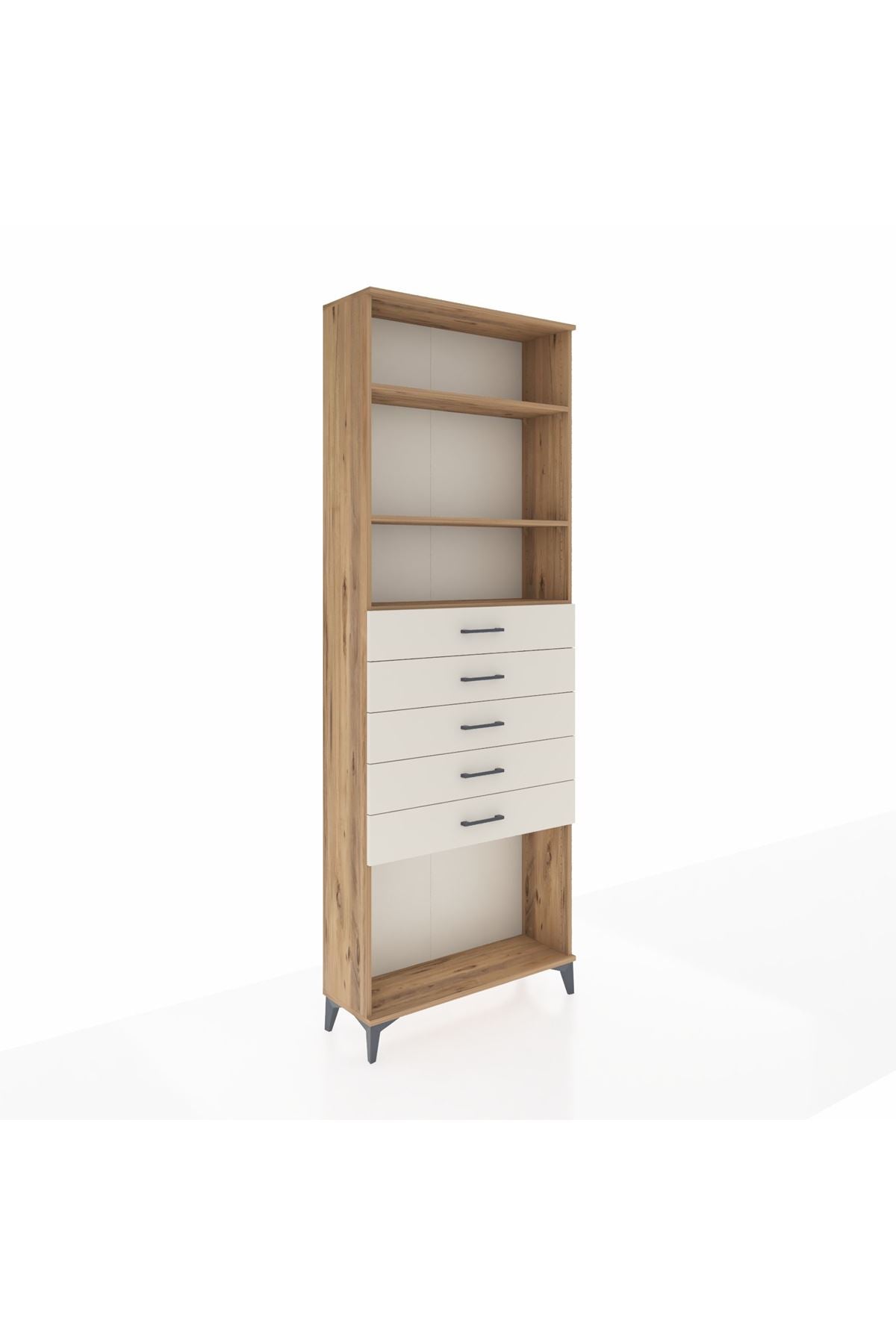 Arges Dolap 3 Raflı 5 Çekmeceli 88x30x243 - S33M244V7A