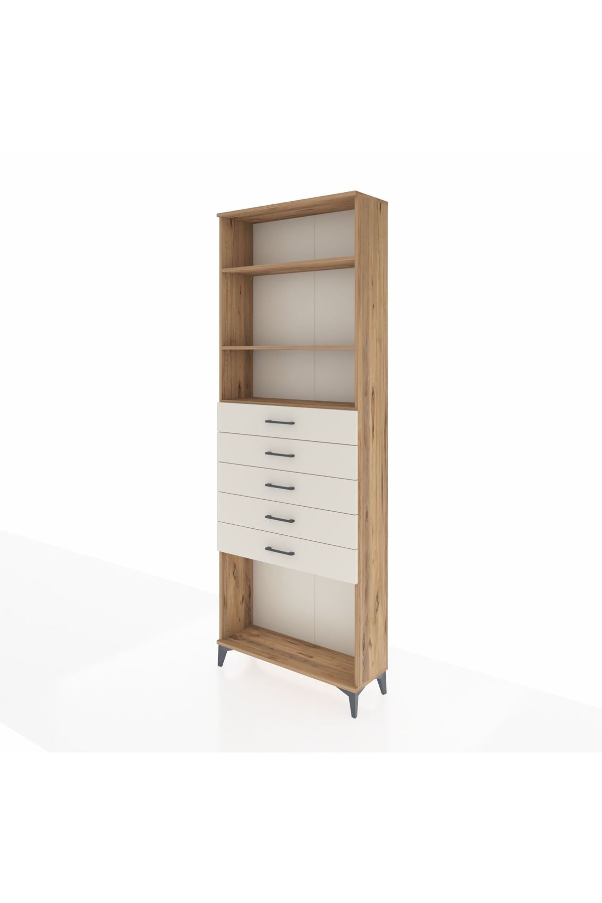Arges Dolap 3 Raflı 5 Çekmeceli 88x30x243 - S33M244V7A
