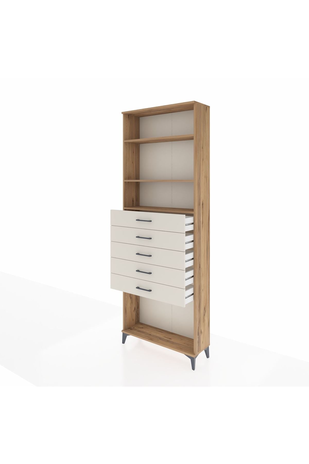 Arges Dolap 3 Raflı 5 Çekmeceli 88x30x243 - S33M244V7A