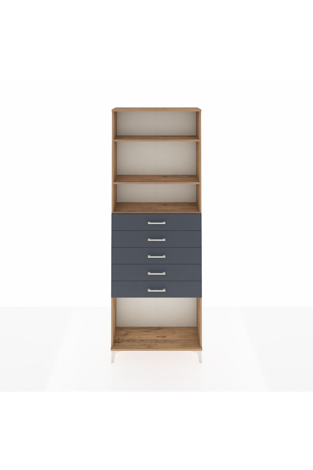 Arges Dolap 3 Raflı 5 Çekmeceli 88x30x243 - S33M244V8A