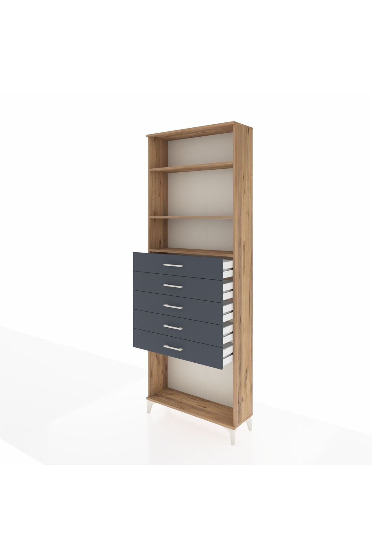 Arges Dolap 3 Raflı 5 Çekmeceli 88x30x243 - S33M244V8A