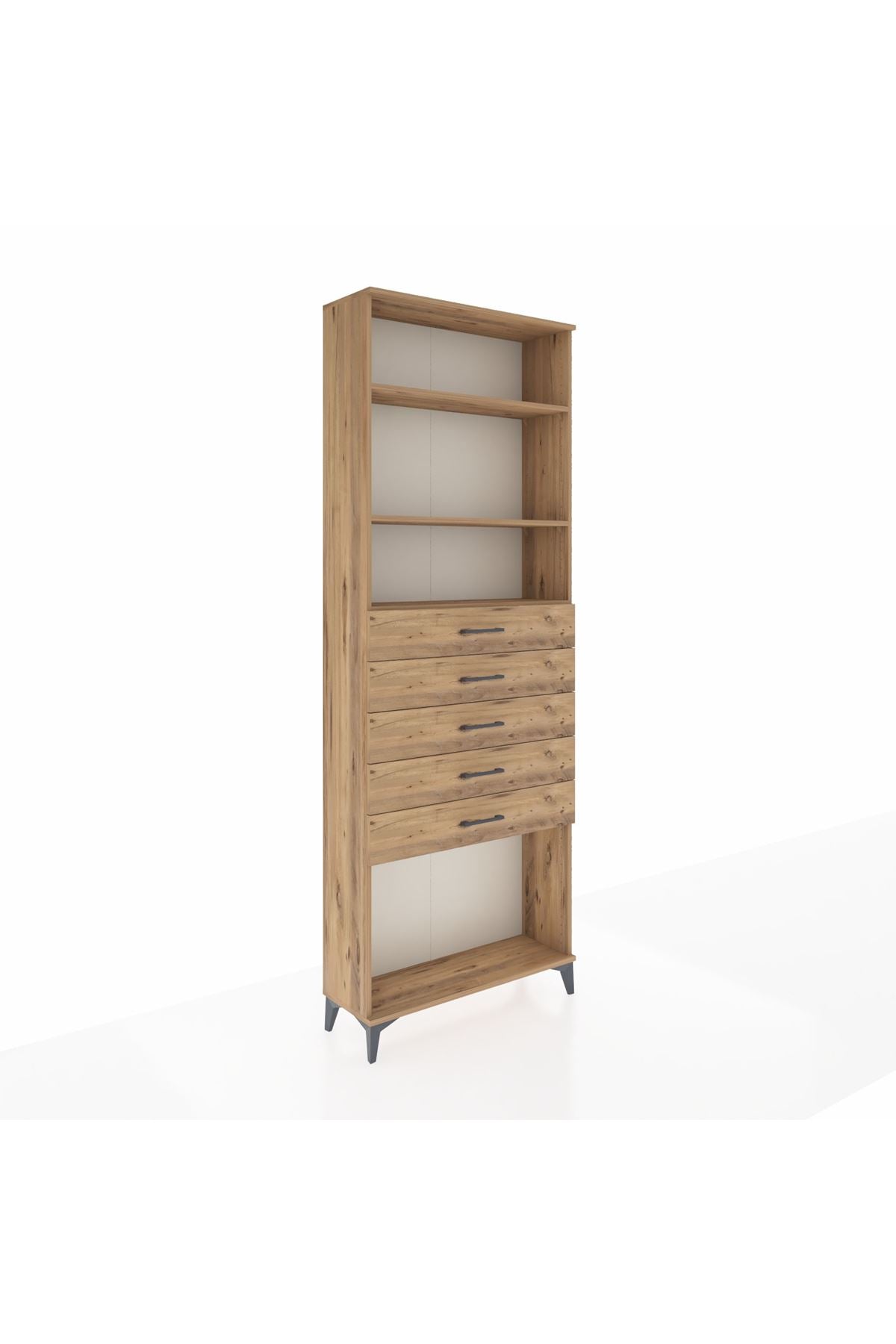 Arges Dolap 3 Raflı 5 Çekmeceli 88x30x243 - S33M244V9A