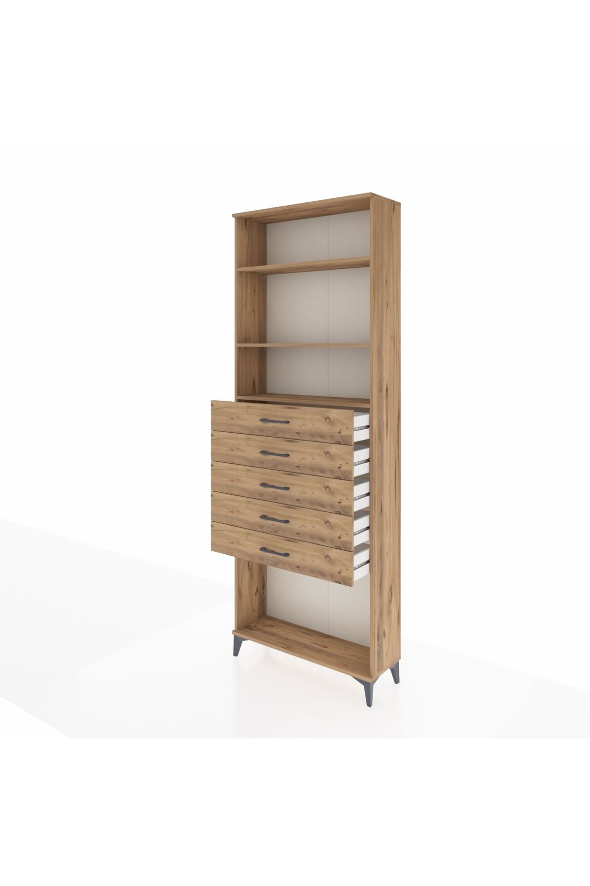 Arges Dolap 3 Raflı 5 Çekmeceli 88x30x243 - S33M244V9A