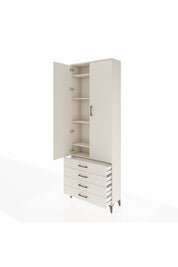 Arges Dolap 5 Raflı 4 Çekmeceli 2 Kapaklı 88x30x243 - S33M245V1A