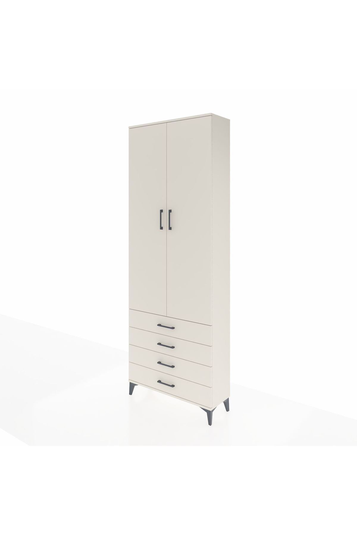 Arges Dolap 5 Raflı 4 Çekmeceli 2 Kapaklı 88x30x243 - S33M245V1A