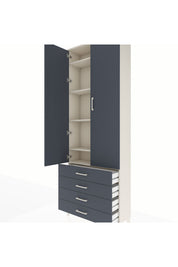 Arges Dolap 5 Raflı 4 Çekmeceli 2 Kapaklı 88x30x243 - S33M245V2A