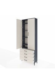 Arges Dolap 5 Raflı 4 Çekmeceli 2 Kapaklı 88x30x243 - S33M245V4A