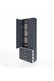 Arges Dolap 5 Raflı 4 Çekmeceli 2 Kapaklı 88x30x243 - S33M245V5A