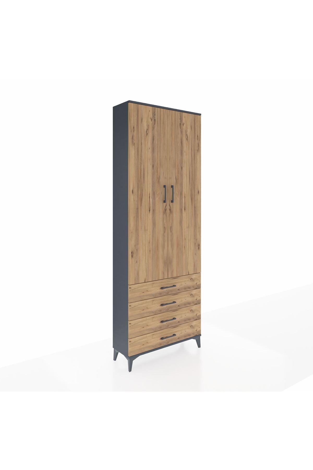 Arges Dolap 5 Raflı 4 Çekmeceli 2 Kapaklı 88x30x243 - S33M245V6A