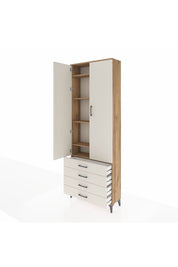 Arges Dolap 5 Raflı 4 Çekmeceli 2 Kapaklı 88x30x243 - S33M245V7A