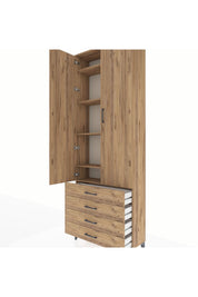 Arges Dolap 5 Raflı 4 Çekmeceli 2 Kapaklı 88x30x243 - S33M245V9A