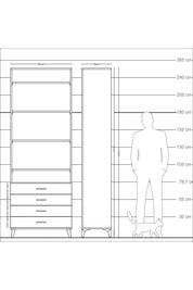 Arges Dolap 5 Raflı 4 Çekmeceli 88x30x243 - S33M246V8A