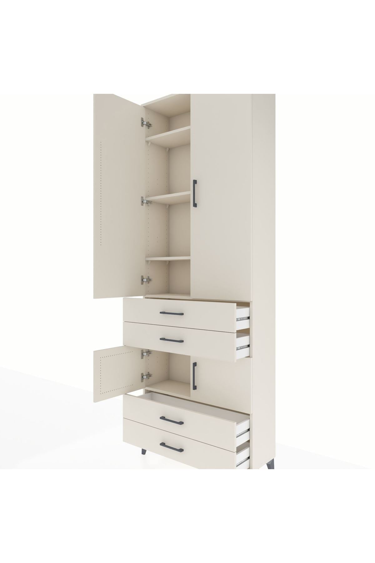 Arges Dolap 5 Raflı 4 Çekmeceli 4 Kapaklı 88x30x243 - S33M247V1A