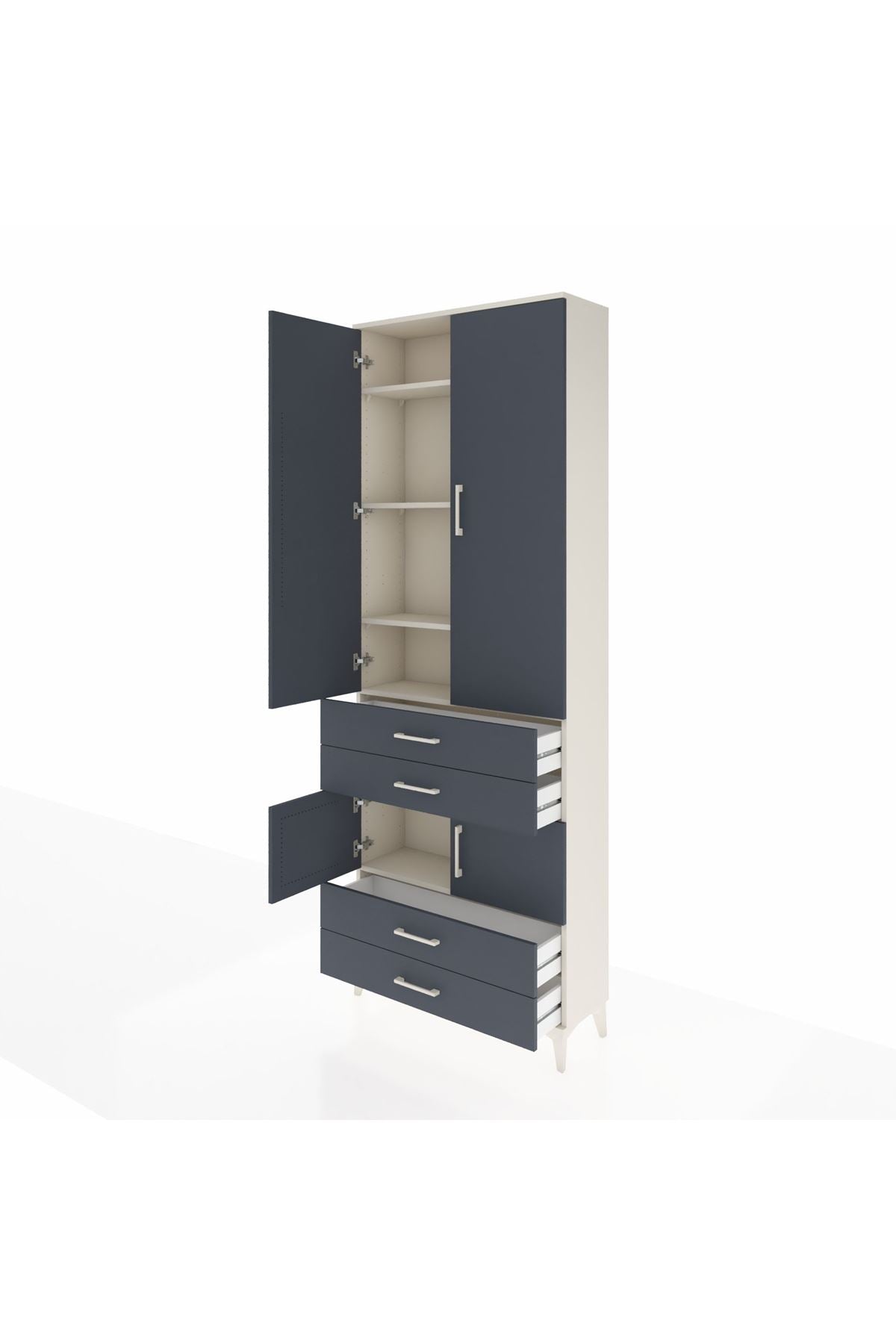 Arges Dolap 5 Raflı 4 Çekmeceli 4 Kapaklı 88x30x243 - S33M247V2A