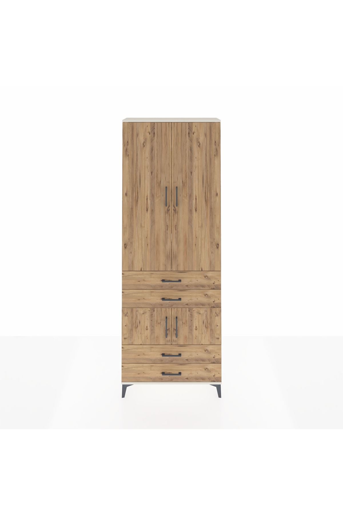 Arges Dolap 5 Raflı 4 Çekmeceli 4 Kapaklı 88x30x243 - S33M247V3A