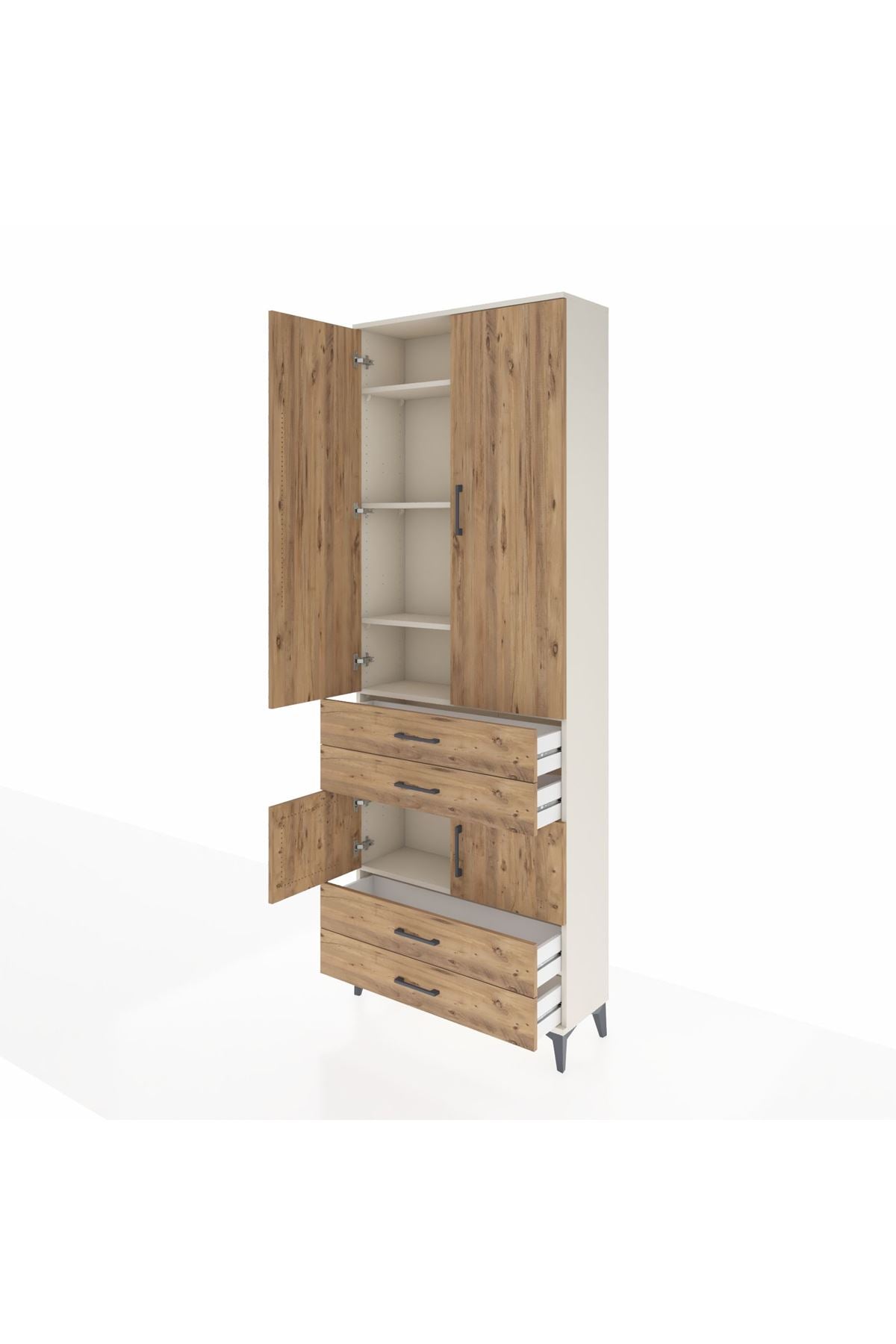 Arges Dolap 5 Raflı 4 Çekmeceli 4 Kapaklı 88x30x243 - S33M247V3A