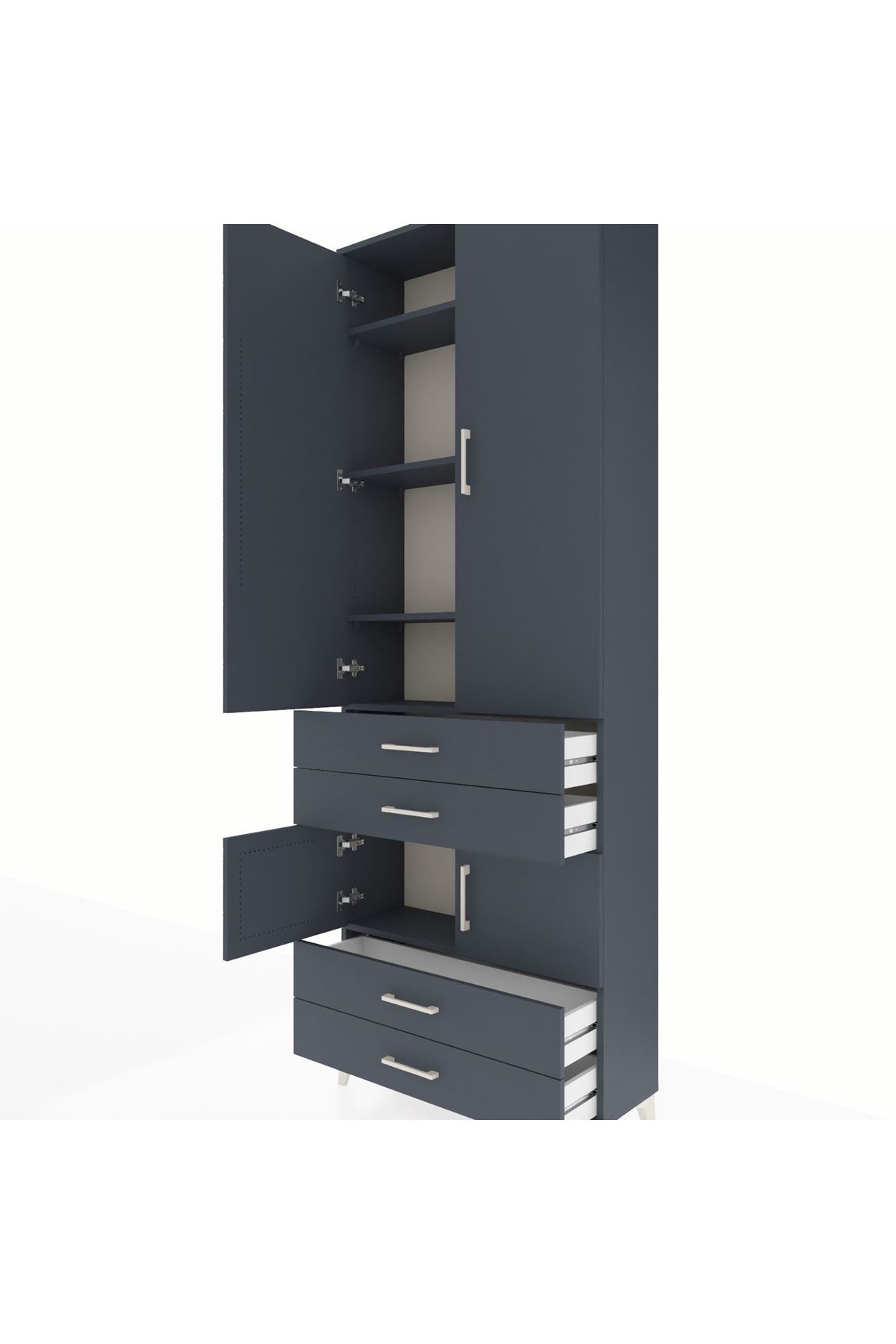 Arges Dolap 5 Raflı 4 Çekmeceli 4 Kapaklı 88x30x243 - S33M247V5A