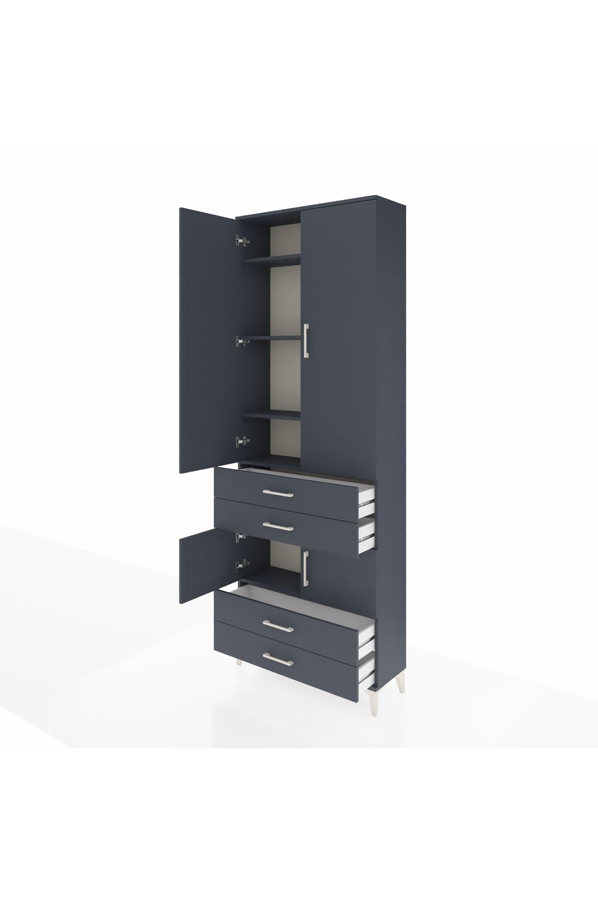 Arges Dolap 5 Raflı 4 Çekmeceli 4 Kapaklı 88x30x243 - S33M247V5A