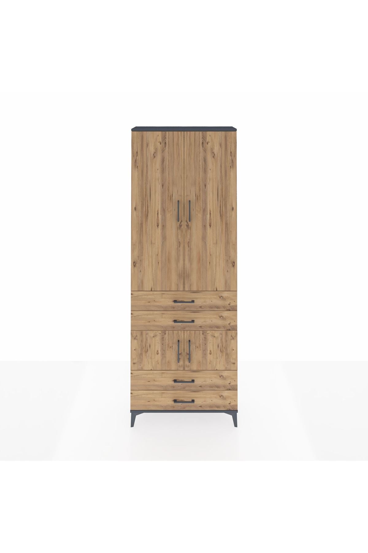 Arges Dolap 5 Raflı 4 Çekmeceli 4 Kapaklı 88x30x243 - S33M247V6A