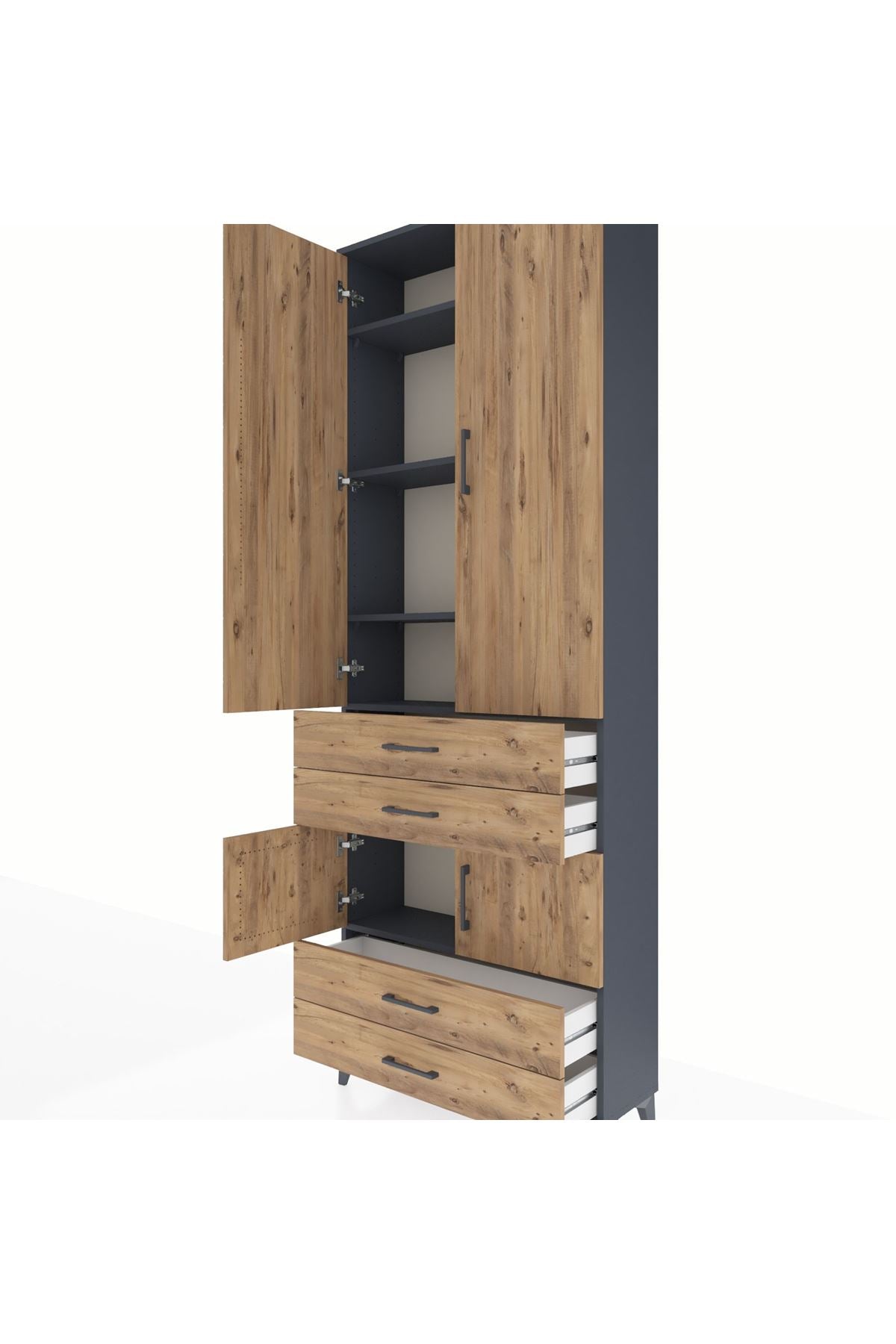 Arges Dolap 5 Raflı 4 Çekmeceli 4 Kapaklı 88x30x243 - S33M247V6A