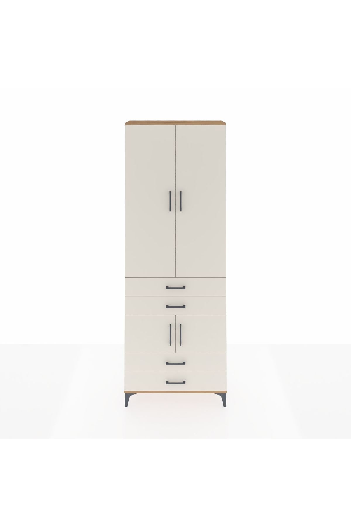 Arges Dolap 5 Raflı 4 Çekmeceli 4 Kapaklı 88x30x243 - S33M247V7A