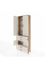 Arges Dolap 5 Raflı 4 Çekmeceli 4 Kapaklı 88x30x243 - S33M247V7A