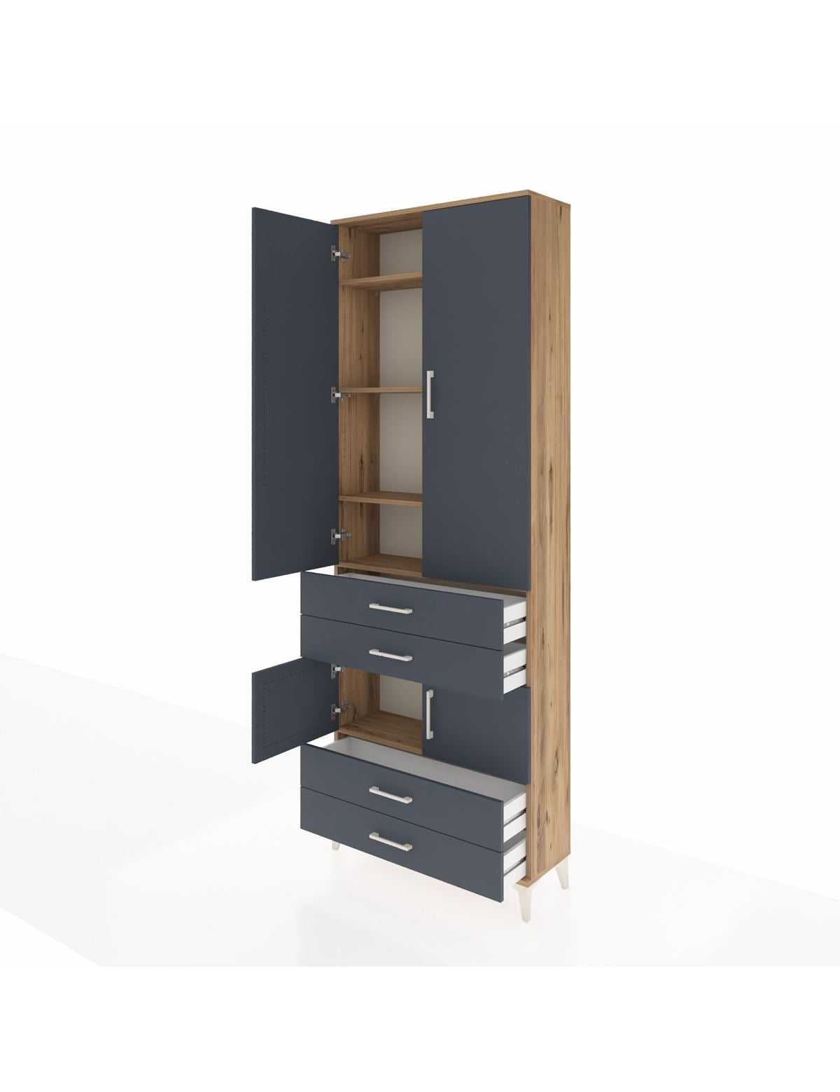Arges Dolap 5 Raflı 4 Çekmeceli 4 Kapaklı 88x30x243 - S33M247V8A