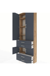 Arges Dolap 5 Raflı 4 Çekmeceli 4 Kapaklı 88x30x243 - S33M247V8A
