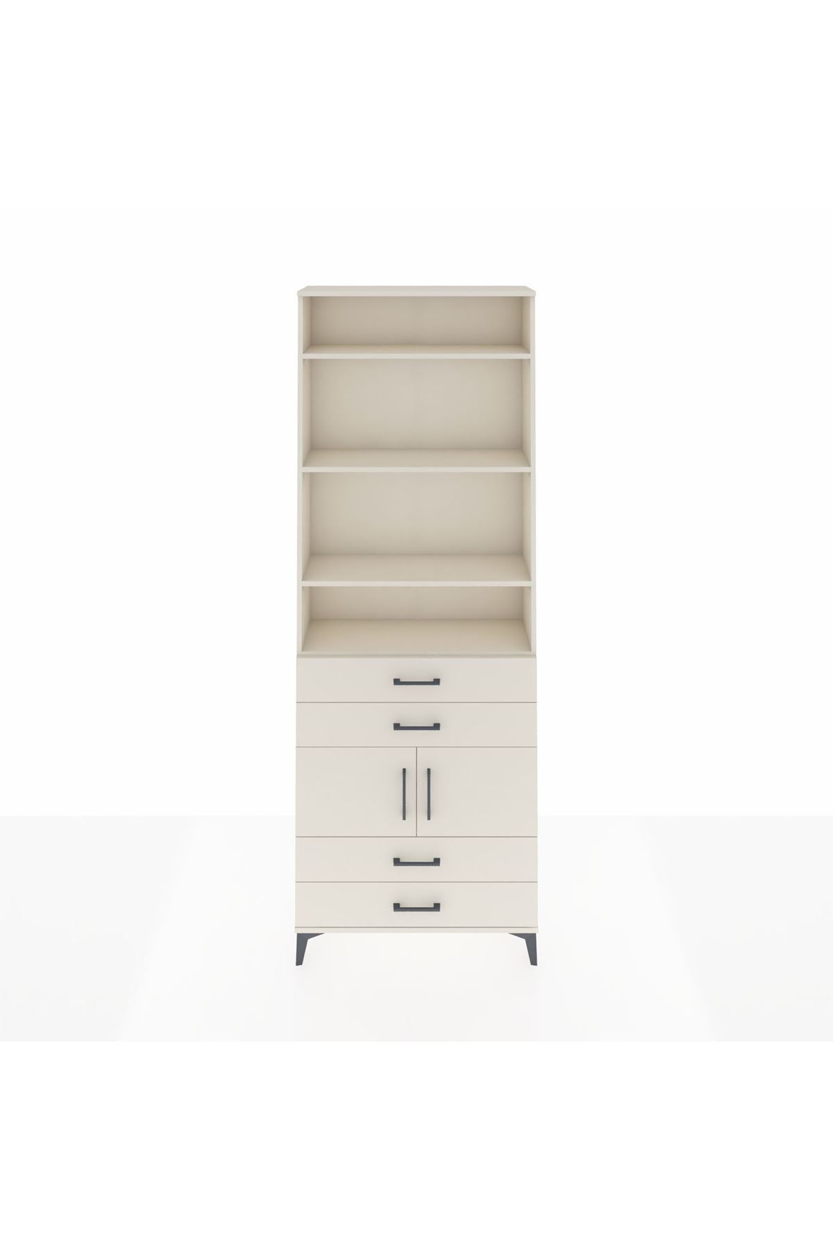 Arges Dolap 5 Raflı 4 Çekmeceli 2 Kapaklı 88x30x243 - S33M248V1A