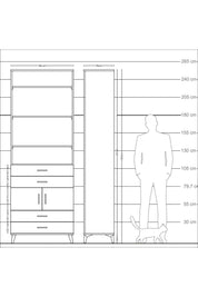 Arges Dolap 5 Raflı 4 Çekmeceli 2 Kapaklı 88x30x243 - S33M248V1A
