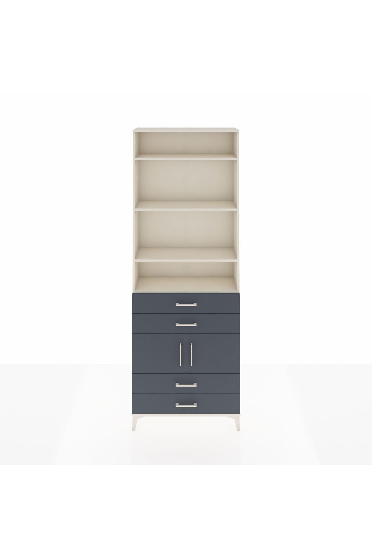 Arges Dolap 5 Raflı 4 Çekmeceli 2 Kapaklı 88x30x243 - S33M248V2A