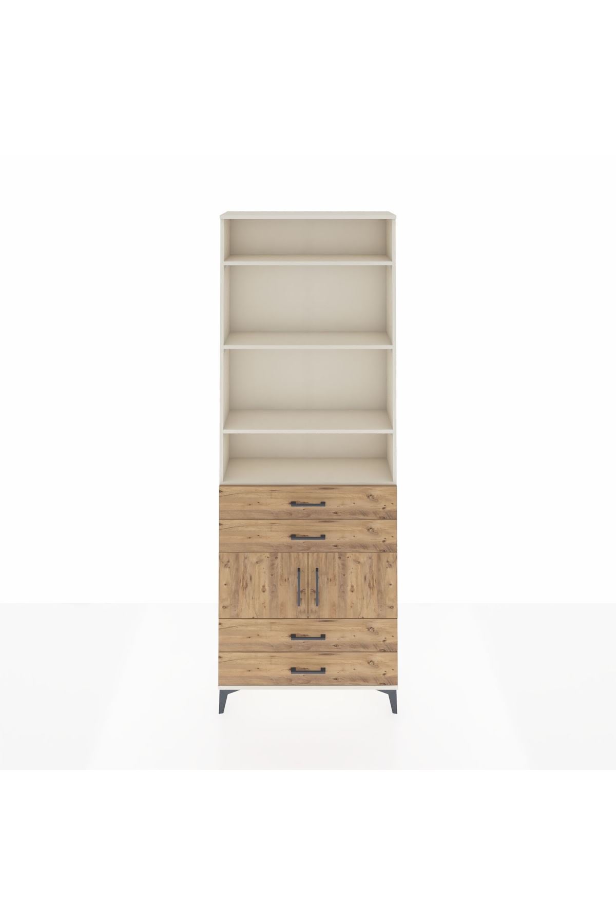 Arges Dolap 5 Raflı 4 Çekmeceli 2 Kapaklı 88x30x243 - S33M248V3A