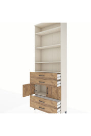 Arges Dolap 5 Raflı 4 Çekmeceli 2 Kapaklı 88x30x243 - S33M248V3A