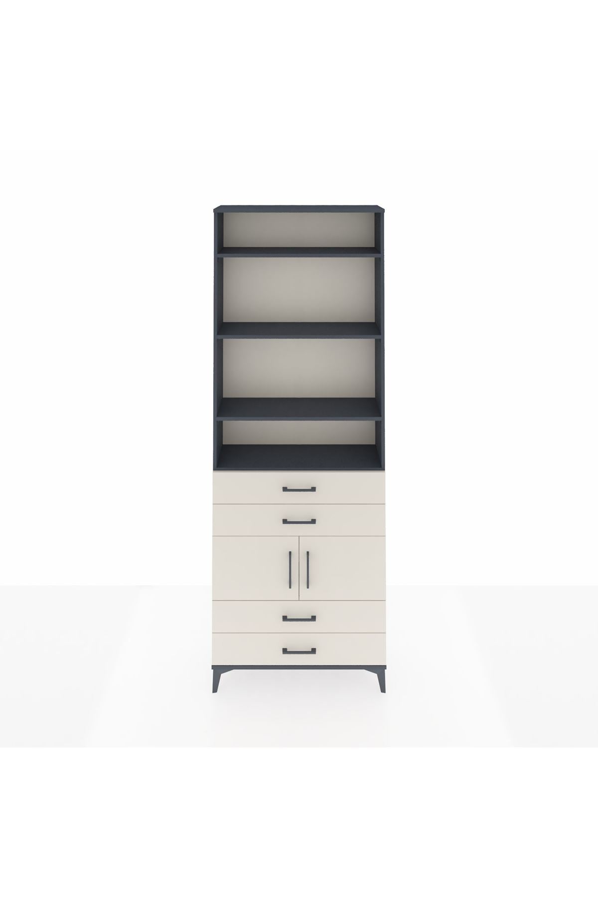 Arges Dolap 5 Raflı 4 Çekmeceli 2 Kapaklı 88x30x243 - S33M248V4A
